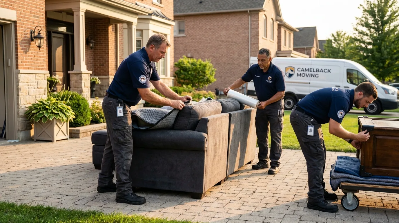Large estate moving crew wrapping furniture in Lemmon, SD